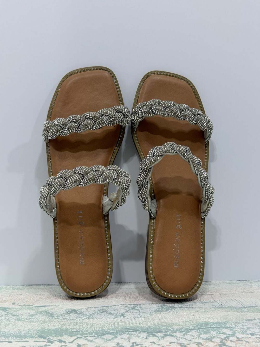 Park Braided Rhinestone Sandal, Silver Multi, 7 : ,